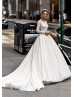 Long Sleeve Ivory Shimmering Tulle Wedding Dress Long Sleeve Ivory Shimmering Tulle Wedding Dress